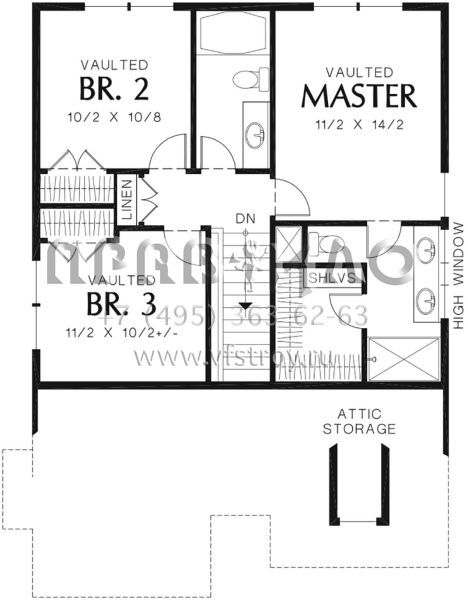 Проект двухэтажного дома с гаражом на одну машину в американском стиле S5-135 (2559-00757)