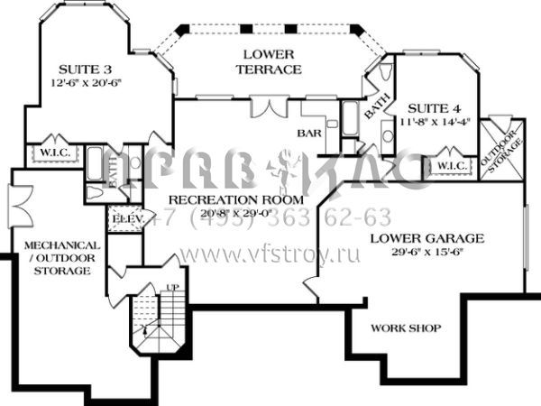 Проект одноэтажного дома с гаражом на три и более машин в прибрежном стиле S5-416 (3323-00458)