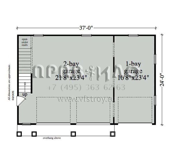 Проект одноэтажного дома с гаражом на три и более машин в современном стиле S5-234 (957-00018)
