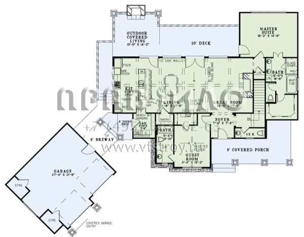 Проект двухэтажного дома с гаражом на две машины в стиле Шале S5-332 (110-00972)