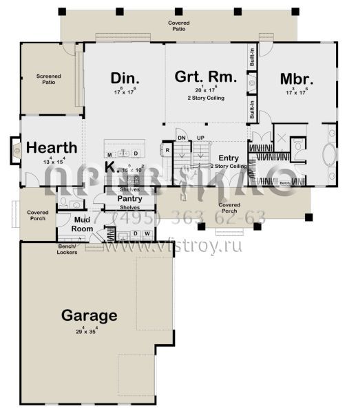 Проект двухэтажного дома с гаражом на три и более машин в стиле БарнХаус S5-413 (963-00652)