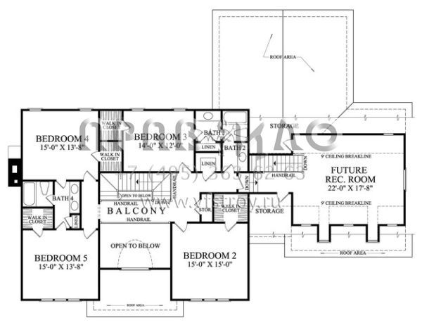 Проект двухэтажного дома с гаражом на две машины в стиле Ранчо S5-351 (7922-00185)