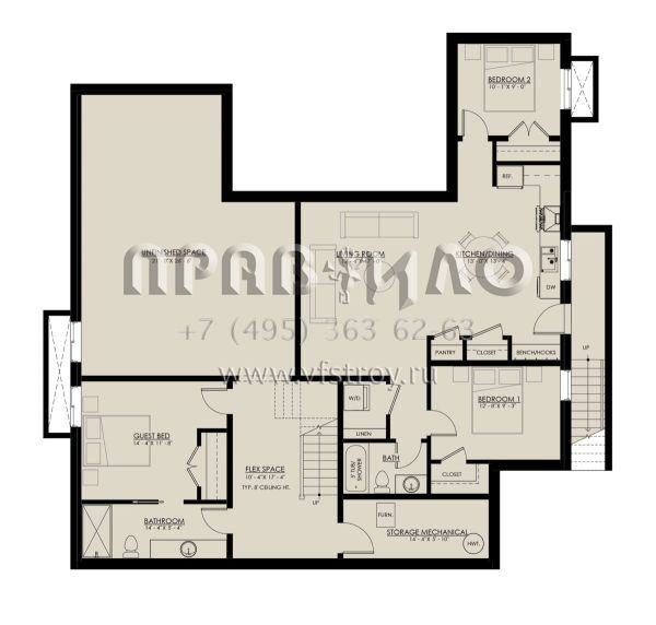 Проект двухэтажного дома с гаражом на две машины в стиле Особняк S5-337 (8937-00041)