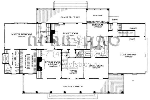Проект двухэтажного дома с гаражом на две машины в стиле Ранчо S5-329 (7922-00134)