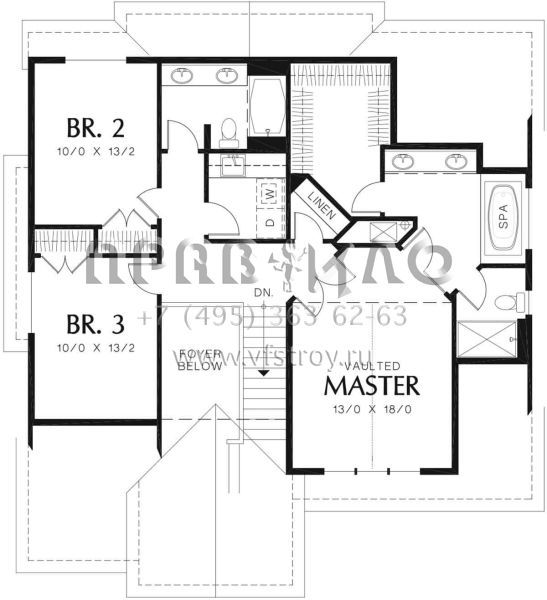 Проект двухэтажного дома с гаражом на две машины в современном стиле S5-212 (2559-00382)