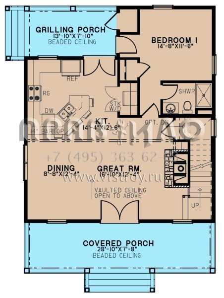 Проект двухэтажного дома без гаража в стиле Шале S5-132 (8318-00225)