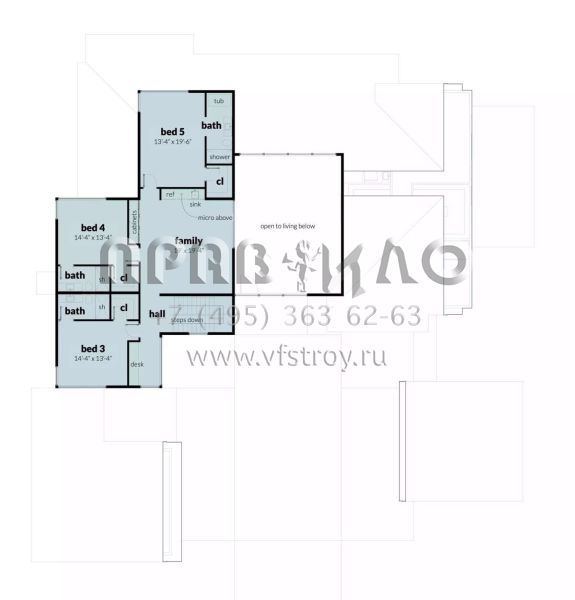 Проект двухэтажного дома с гаражом на три и более машин в современном стиле S5-488 (028-00177)