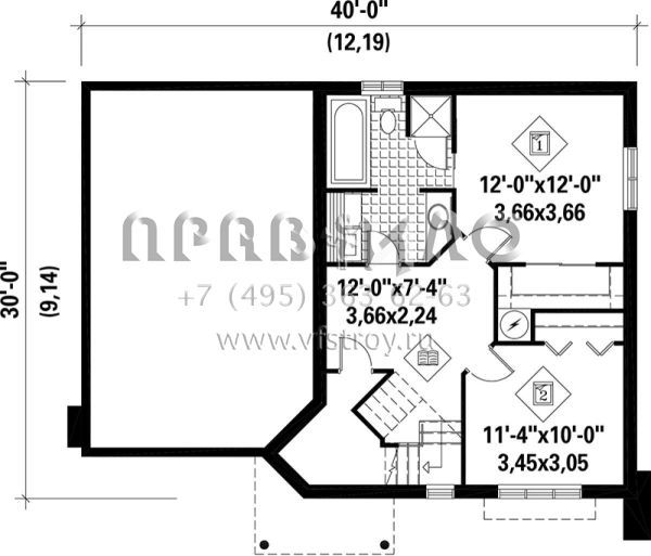 Проект одноэтажного дома с гаражом на одну машину в современном стиле S5-134 (6146-00105)