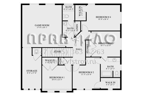 Проект двухэтажного дома с гаражом на три и более машин в английском стиле S5-359 (2802-00007)