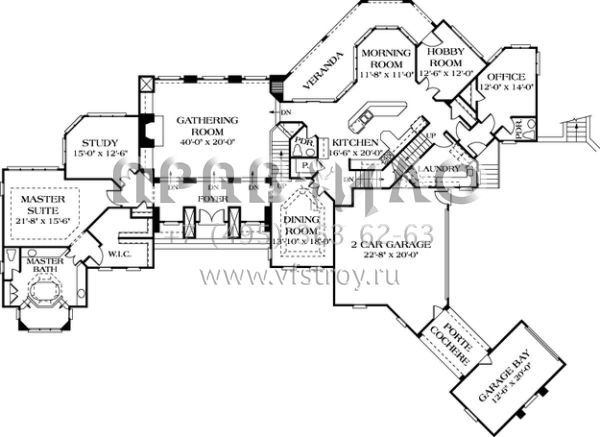Проект двухэтажного дома с гаражом на три и более машин в современном стиле S5-634 (3323-00523)