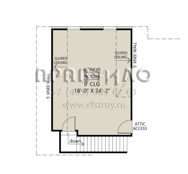 Проект одноэтажного дома с гаражом на две машины в стиле Ранчо S5-248 (4534-00065)
