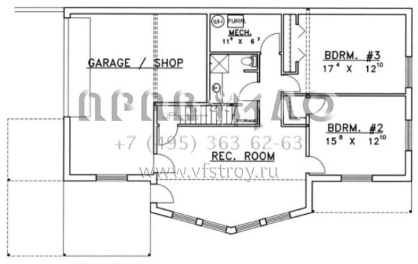 Проект двухэтажного дома с гаражом на две машины в современном стиле S5-305 (039-00169)