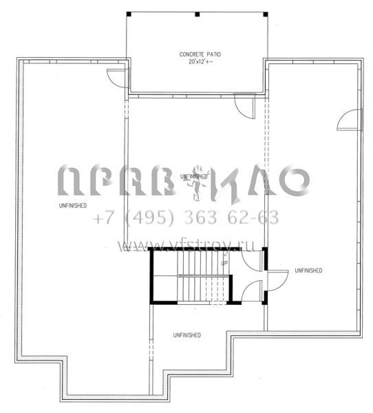 Проект одноэтажного дома с гаражом на три и более машин в стиле Ранчо S5-197 (286-00073)