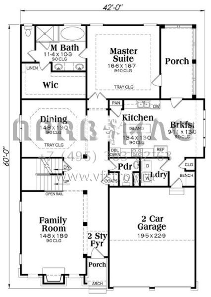 Проект двухэтажного дома с гаражом на две машины в английском стиле S5-287 (009-00239)