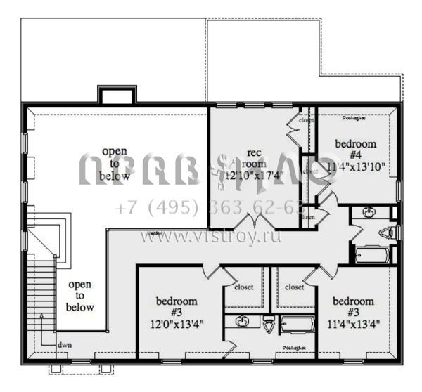 Проект двухэтажного дома без гаража в стиле Готика S5-388 (957-00109)