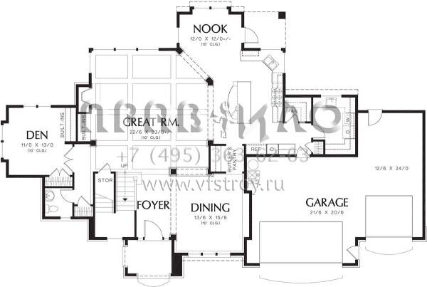 Проект двухэтажного дома с гаражом на три и более машин в американском стиле S5-332 (2559-00548)