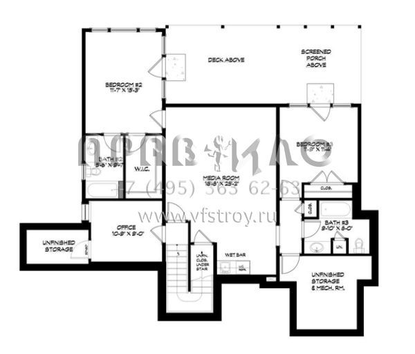 Проект двухэтажного дома с гаражом на две машины в стиле Ранчо S5-235 (5738-00004)