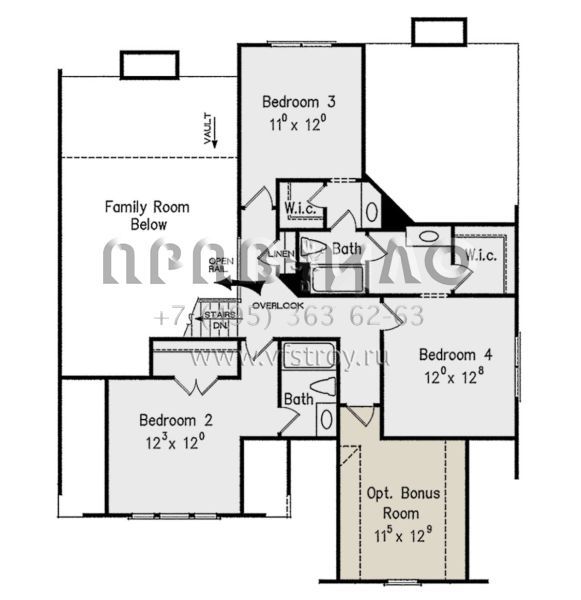 Проект двухэтажного дома с гаражом на две машины в стиле Ранчо S5-260 (8594-00293)
