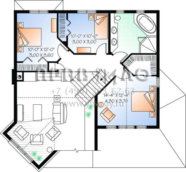 Проект одноэтажного дома с гаражом на две машины в английском стиле S5-170 (034-00754)
