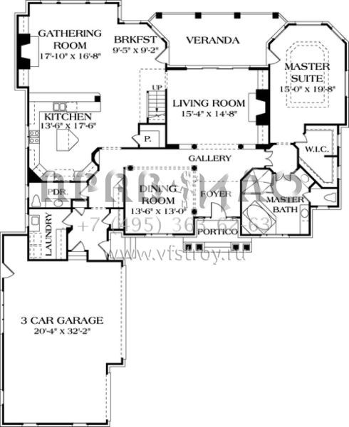 Проект двухэтажного дома с гаражом на три и более машин в прибрежном стиле S5-414 (3323-00456)