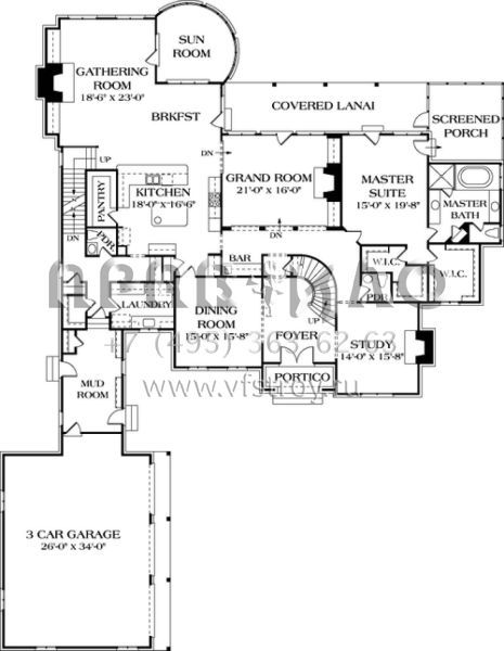 Проект двухэтажного дома с гаражом на три и более машин в английском стиле S5-811 (3323-00532)