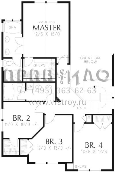 Проект двухэтажного дома с гаражом на две машины в стиле Ранчо S5-174 (2559-00763)