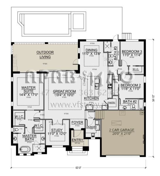 Проект одноэтажного дома с гаражом на одну машину в прибрежном стиле S5-214 (5565-00100)
