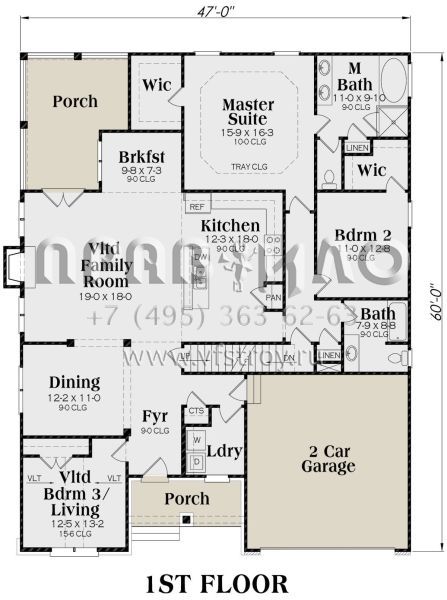 Проект двухэтажного дома с гаражом на две машины в современном стиле S5-194 (009-00115)