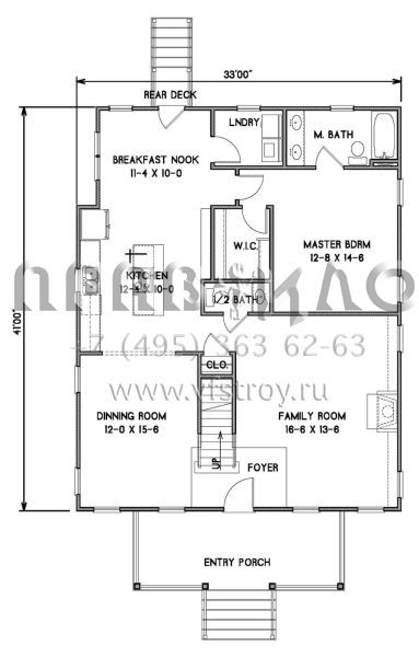 Проект двухэтажного дома без гаража в стиле Ранчо S5-209 (4351-00002)