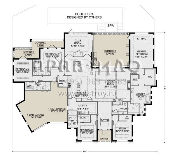 Проект одноэтажного дома с гаражом на две машины в современном стиле S5-400 (5565-00173)