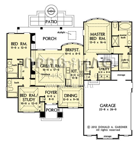 Проект одноэтажного дома с гаражом на две машины в стиле Ранчо S5-159 (2865-00244)
