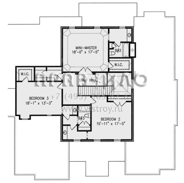 Проект двухэтажного дома с гаражом на три и более машин в современном стиле S5-435 (699-00201)