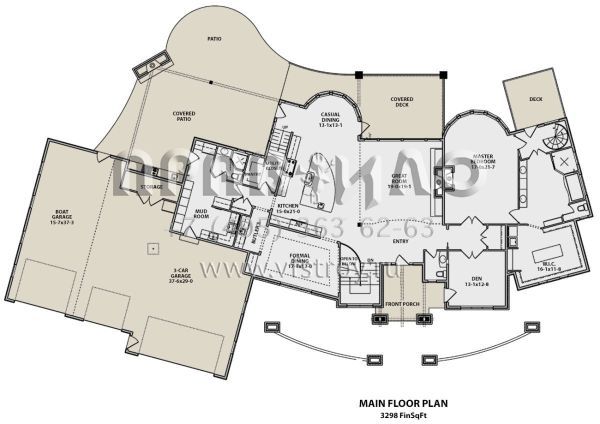 Проект двухэтажного дома с гаражом на три и более машин в современном стиле S5-506 (5631-00071)