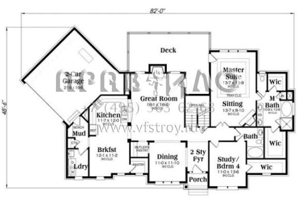 Проект двухэтажного дома с гаражом на две машины в американском стиле S5-263 (009-00263)