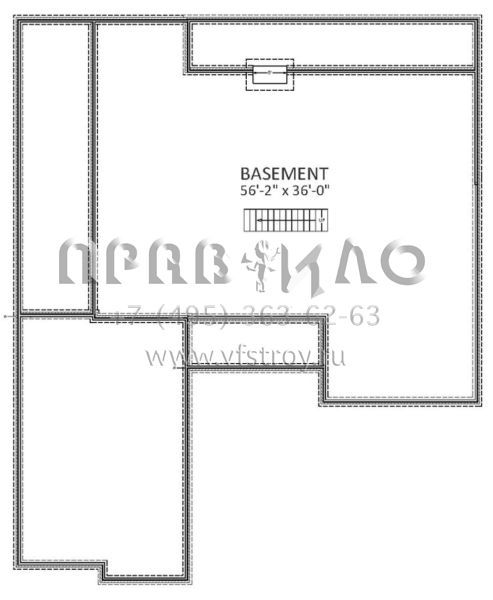 Проект двухэтажного дома с гаражом на три и более машин в стиле Ранчо S5-331 (6849-00004)