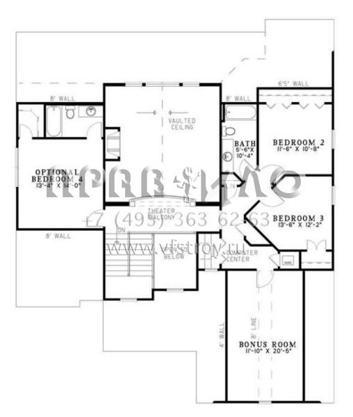 Проект двухэтажного дома с гаражом на две машины в стиле Ранчо S5-243 (110-00803)