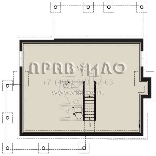 Проект двухэтажного дома без гаража в стиле Ранчо S5-165 (034-01204)