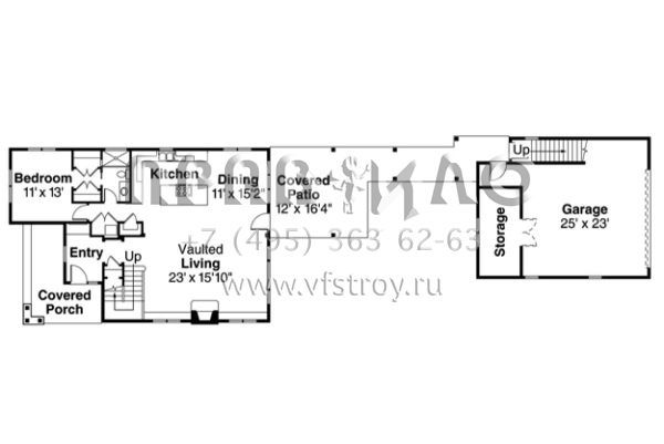 Проект двухэтажного дома с гаражом на две машины в современном стиле S5-203 (035-00694)