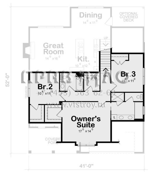 Проект двухэтажного дома с гаражом на три и более машин в американском стиле S5-185 (402-01717)