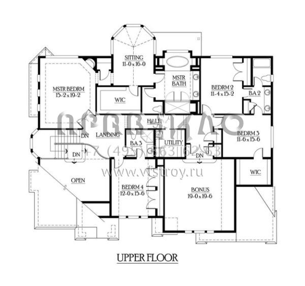 Проект двухэтажного дома с гаражом на три и более машин в английском стиле S5-426 (341-00262)