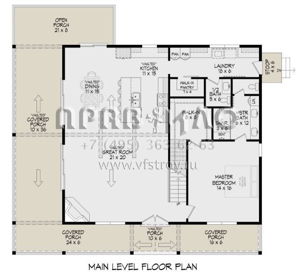 Проект двухэтажного дома без гаража в стиле Шале S5-185 (940-00989)