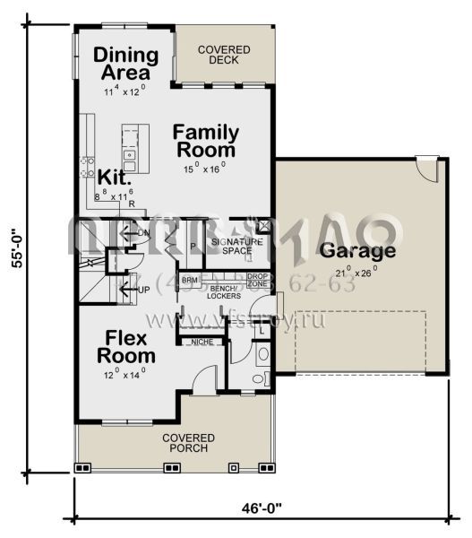 Проект двухэтажного дома с гаражом на две машины в американском стиле S5-194 (402-01635)
