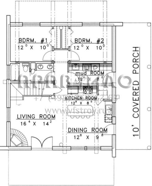 Проект двухэтажного дома без гаража в русском стиле S5-170 (039-00063)