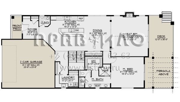 Проект двухэтажного дома с гаражом на две машины в современном стиле S5-266 (5032-00045)