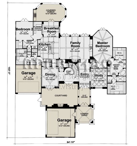 Проект двухэтажного дома с гаражом на три и более машин в современном стиле S5-430 (402-01670)