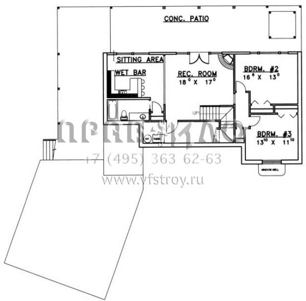 Проект одноэтажного дома с гаражом на две машины в скандинавском стиле S5-252 (039-00454)