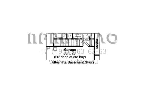 Проект одноэтажного дома с гаражом на три и более машин в американском стиле S5-215 (035-00464)