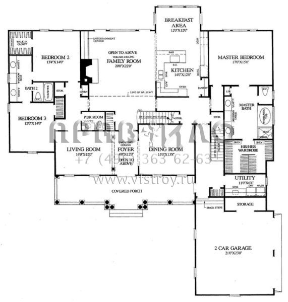 Проект двухэтажного дома с гаражом на две машины в стиле Особняк S5-365 (7922-00019)