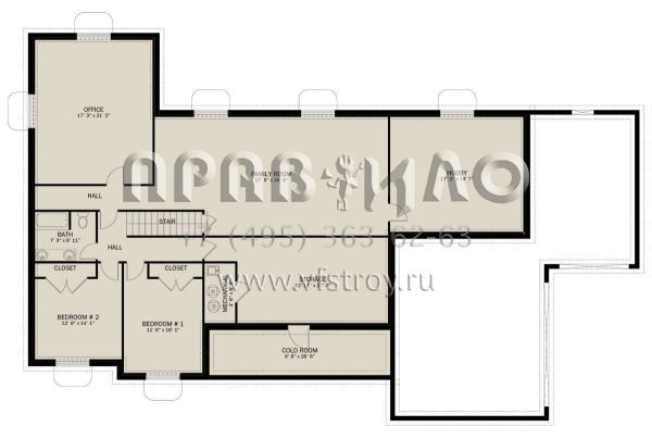 Проект одноэтажного дома с гаражом на три и более машин в стиле Ранчо S5-238 (2802-00204)