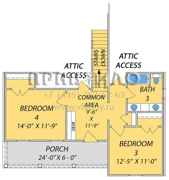 Проект двухэтажного дома с гаражом на две машины в стиле Ранчо S5-223 (9279-00020)